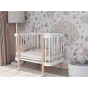 Кроватка детская  Mimi с маятником и колесами + быстросъемная стенка цвет: белый/бук