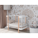 Кроватка детская  Mimi с маятником и колесами + быстросъемная стенка цвет: белый/бук
