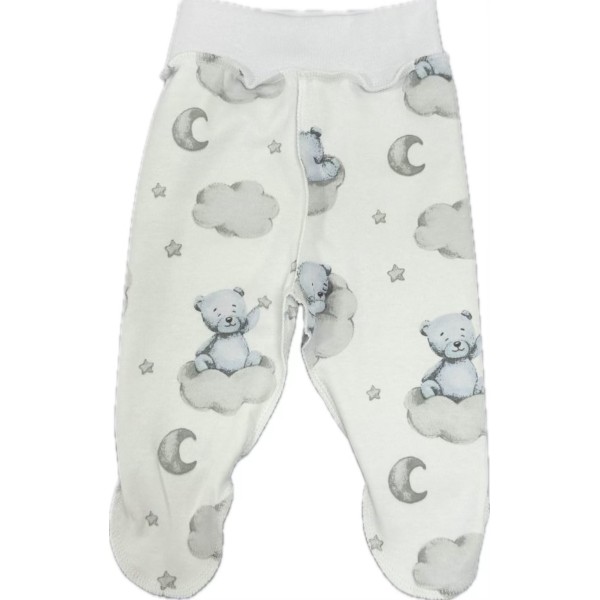 Ползунки для малыша 50 см Newborn принт: мишки на облаках Т-132