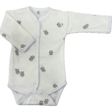 Боди с длинным рукавом на кнопках 62-68 см принт: барашки Т-131