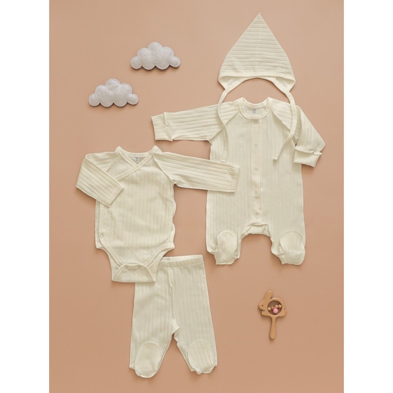 Комплект для малыша 4 предмета 50-56 см цвет: молочный Т-231 Комплект для малыша 4 предмета 50-56 см цвет: молочный Т-231