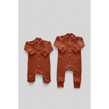 Слип из органического хлопка 68-74 см цвет: терракотовый Т-214