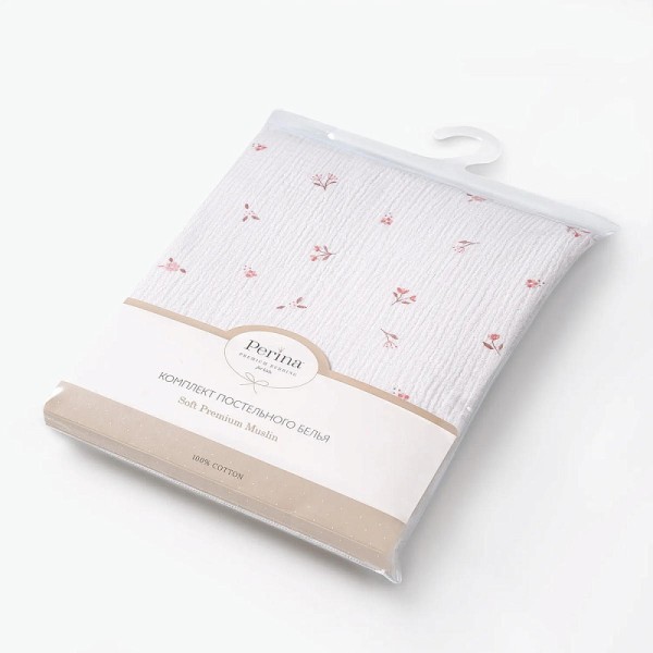 Комплект постельного белья 3 предмета Muslin цвет: Лето розовое/Мокко КПБ3-М.1.08х2.6