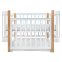 Кроватка деревянная Pituso Olivia с маятником, ящиком и быстросъемной автостенкой цвет: белый/бук