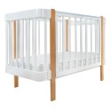 Кроватка деревянная Pituso Olivia с маятником, ящиком и быстросъемной автостенкой цвет: белый/бук