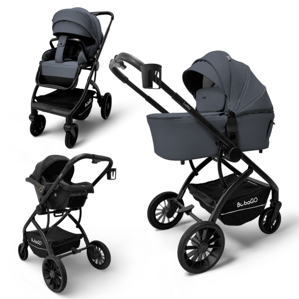 Детская коляска Bubago Lotta Thermo 3 в 1 цвет: темно-серый BG 150-3