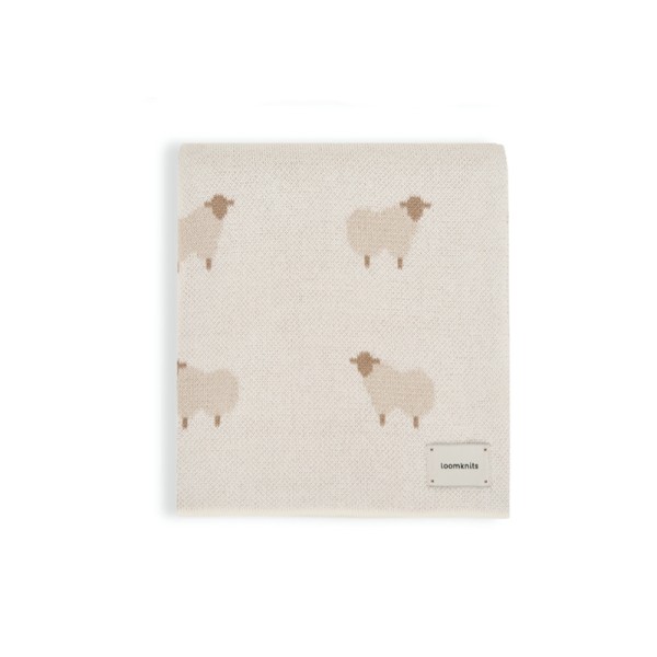 Вязаный детский плед Animal Sheeps 80*120 цвет: кремовый W164-013-80/120