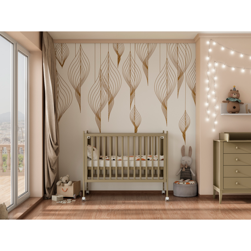 Кроватка детская Lunna Lika Lite на колесах + быстросъемная стенка цвет: кашемир