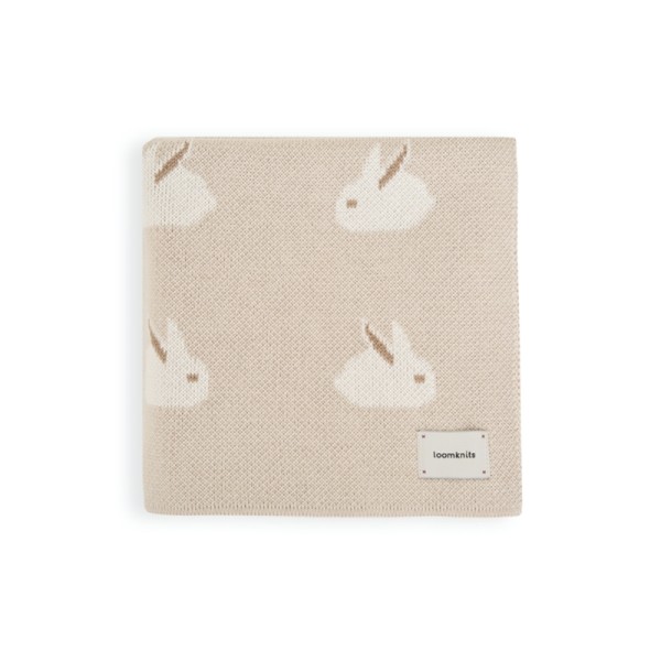 Вязаный детский плед Animal Rabbits 80*120 цвет: топленое молоко W163-034-80/120