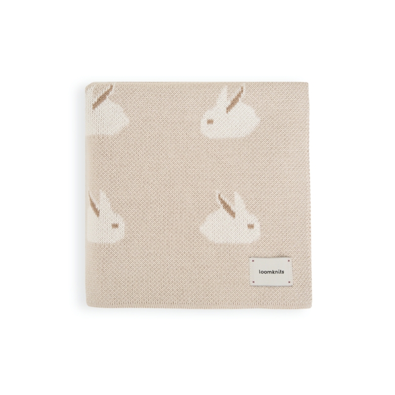 Вязаный детский плед Animal Rabbits 80*120 цвет: топленое молоко W163-034-80/120