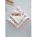 Комплект на выписку из роддома 6 предметов Bunnyphant цвет: пудровый + цветочки 0321