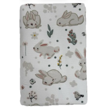 Непромокаемая многоразовая пеленка из фланели 60*90 см цвет: зайки