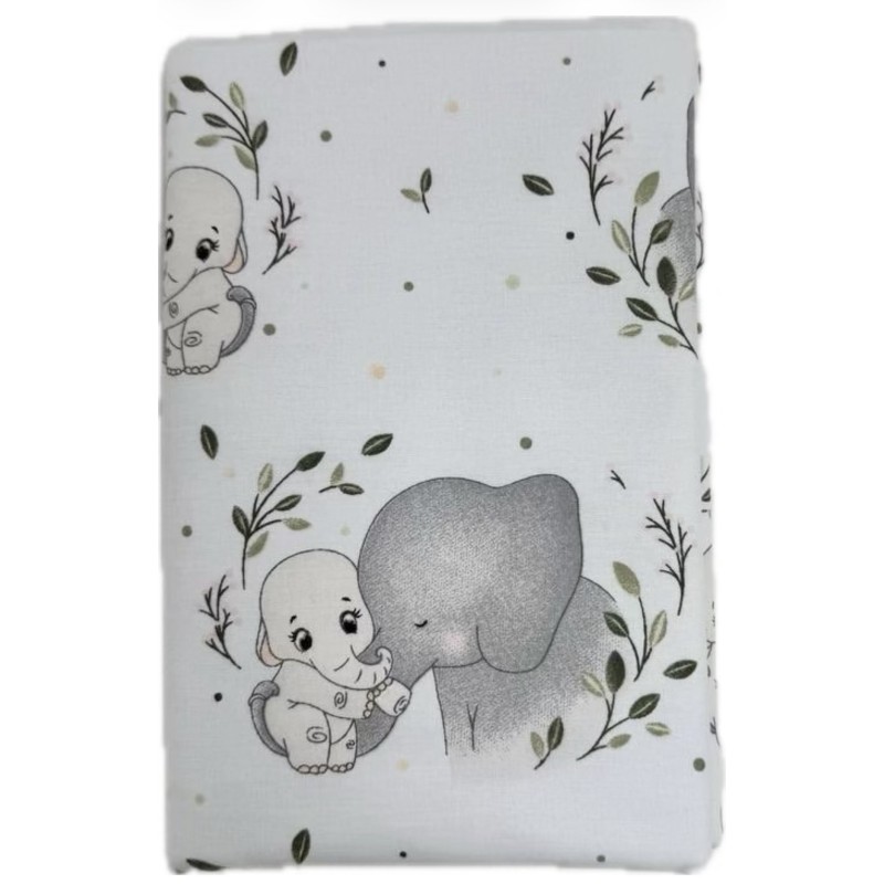 Непромокаемая многоразовая пеленка из ранфорса 60*90 см цвет: слоники