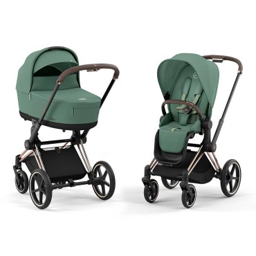 Коляска детская 2 в 1 Cybex Priam IV Rosegold цвет: Leaf Green