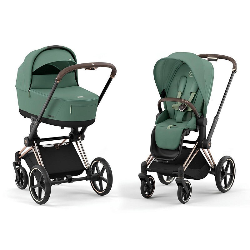 Коляска детская 2 в 1 Cybex Priam IV Rosegold цвет: Leaf Green