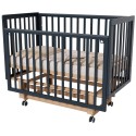 Кроватка детская Lunna Rita Papi Exclusive с автостенкой, маятником и колесами цвет: графит/бук