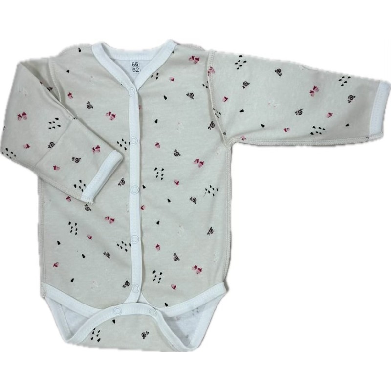 Боди с длинным рукавом на кнопках Newborn 50 см принт: желуди Т-131 Боди с длинным рукавом на кнопках Newborn 50 см принт: желуди Т-131