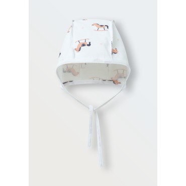 Шапочка-чепчик для малыша 36-38 см цвет: лошадки 1529-325