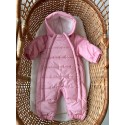 Комбинезон демисезонный DEW с капюшоном 0-6 месяцев цвет: розовый 160-49