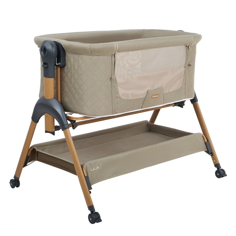 Колыбель-кроватка приставная с системой качания Pituso Lila цвет: бежевый