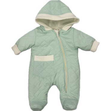 Комбинезон стеганный " Тоторо" 68 см цвет: мятный