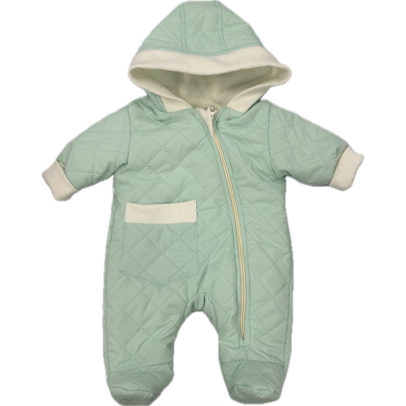 Комбинезон стеганный " Тоторо" 68 см цвет: мятный
