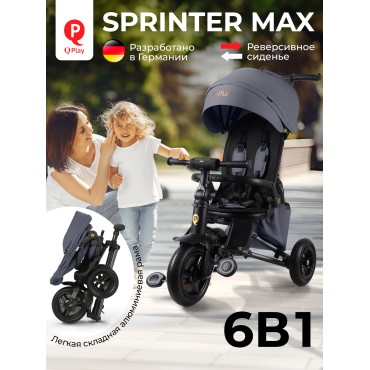 Велосипед трехколесный 6 в 1 Qplay SPRINTER MAX цвет: Grey Oxford/Graphite