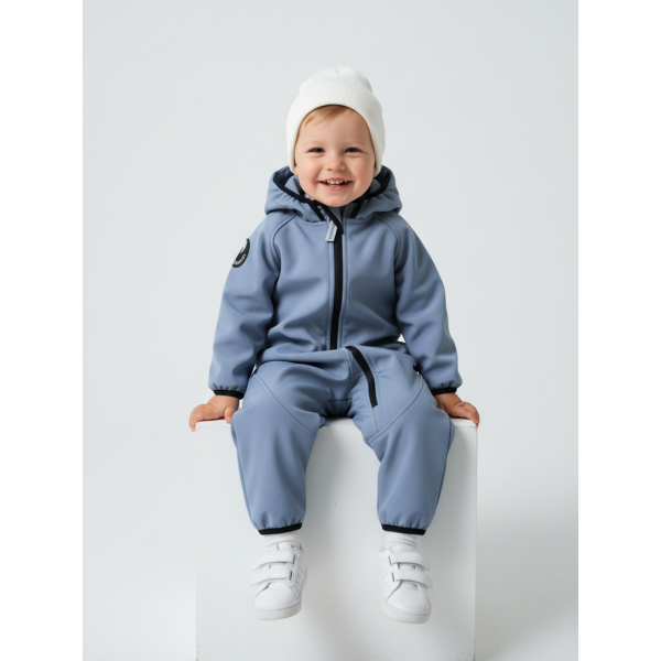 Комбинезон демисезонный мембрана Softshell 92-98 см цвет: серо-голубой 167-133