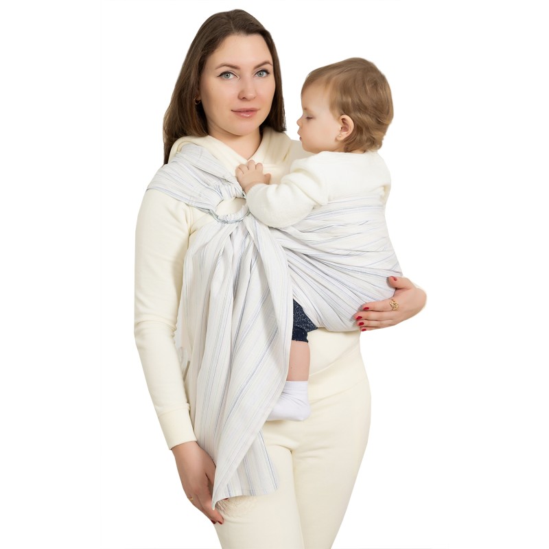 Слинг с кольцами для переноски детей от 0 месяцев + « Лино Коктейль » цвет: ковыль СКК09-000