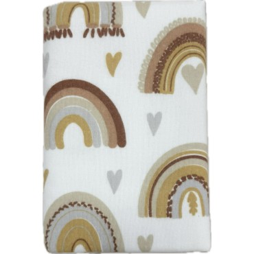 Непромокаемая многоразовая пеленка из фланели 60*90 см цвет: радуги оранжевые