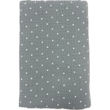 Непромокаемая многоразовая пеленка из муслина 60*90 см цвет: горохи на оливковом