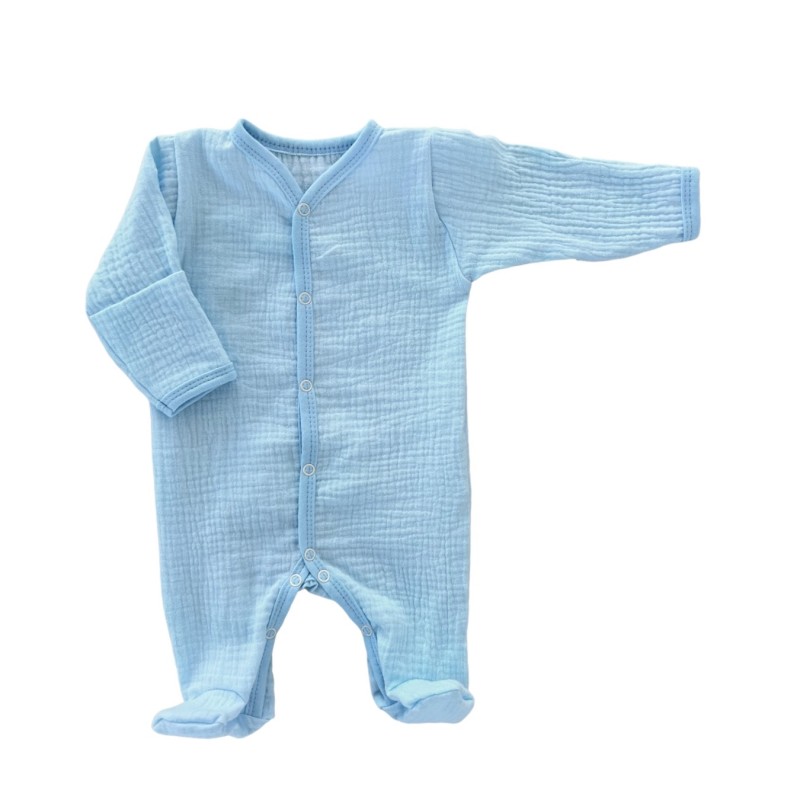 Муслиновый слип на кнопках 62-68 см цвет: голубой М-141