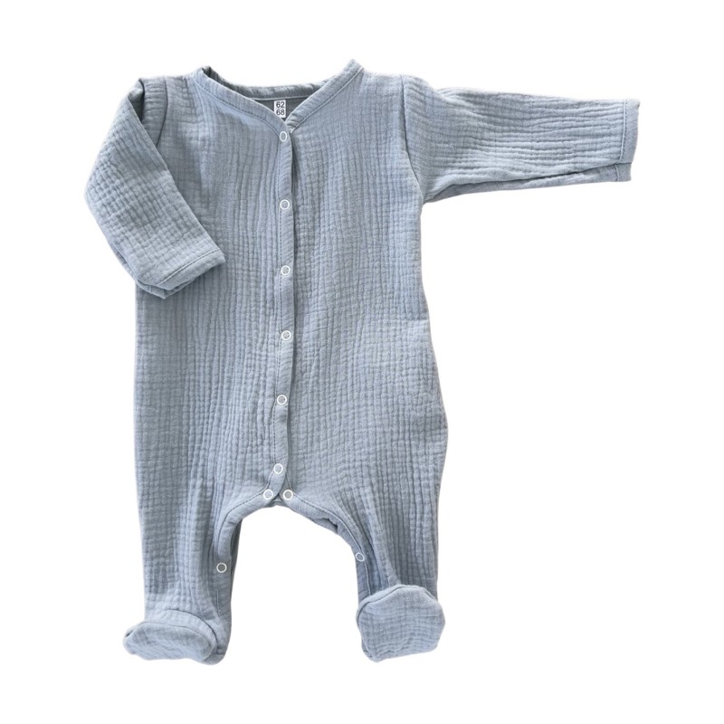 Муслиновый слип на кнопках 62-68 см цвет: серый М-141