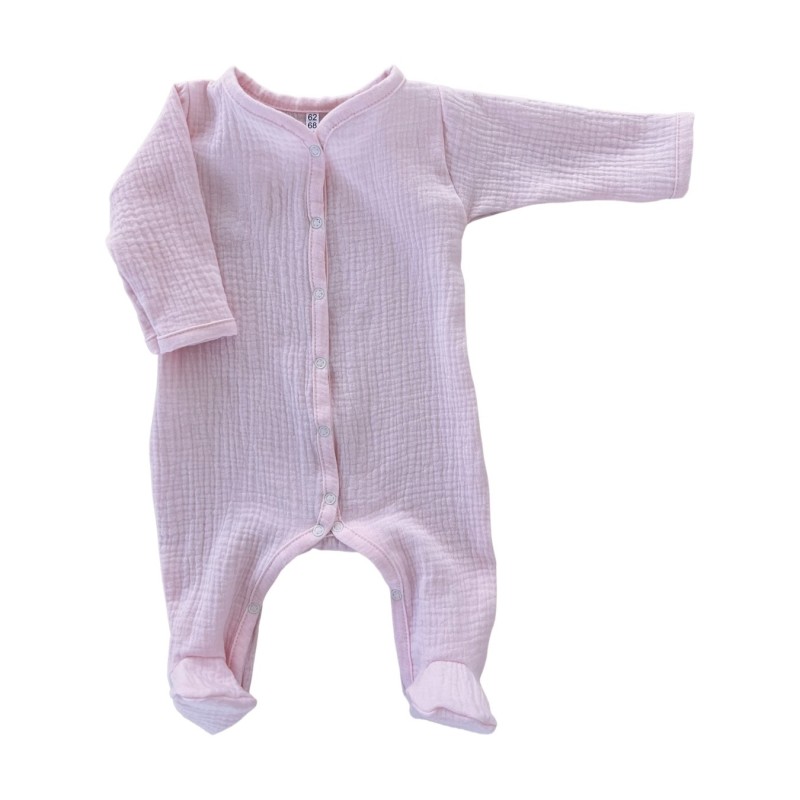 Муслиновый слип на кнопках 62-68 см цвет: розовый М-141