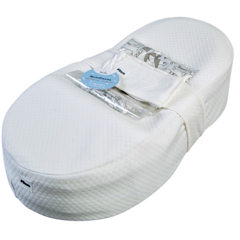 Детский морфологический эргономичный кокон-матрас для малыша " Multicocon Pituso " с поддерживающим поясом и съемным чехлом KH14/1