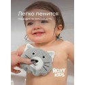 Губка-мочалка для купания мягкая Серый котик RBS-007