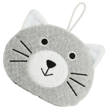 Губка-мочалка для купания мягкая Серый котик RBS-007