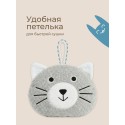 Губка-мочалка для купания мягкая Серый котик RBS-007