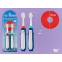 Зубная ультрамягкая щетка для детей " Пингвин " 2шт цвет: Красный + голубой RTB-011-RB
