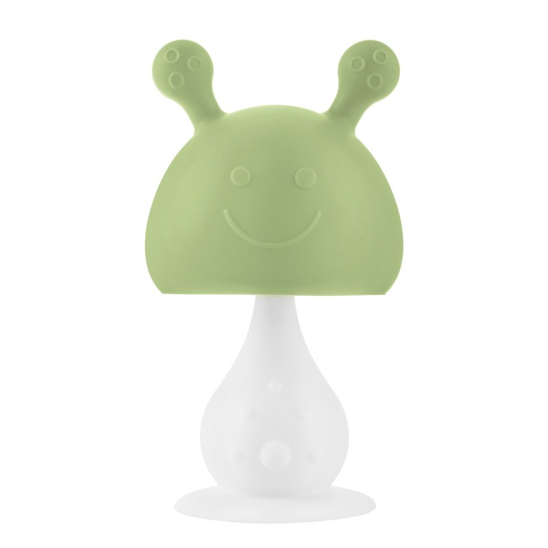 Силиконовый прорезыватель с погремушкой " Грибочек " цвет: зеленый RST-001-GRN