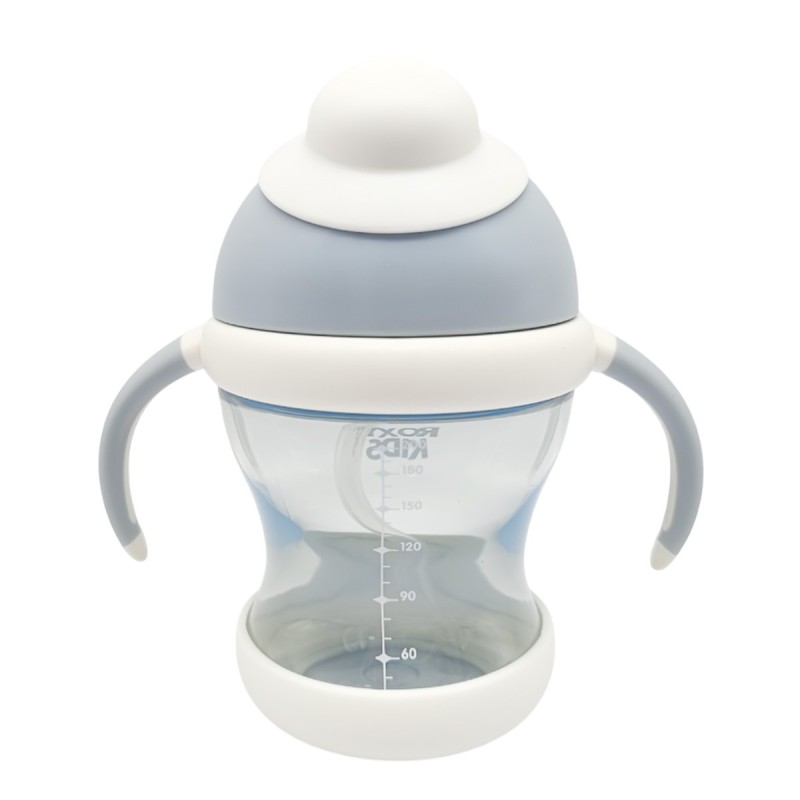 Поильник-непроливайка с трубочкой 200 мл цвет: кокосово-голубой RFD-008-BI