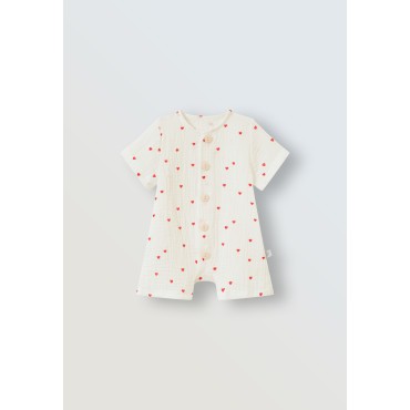 Песочник детский из муслина 68-74 см цвет: сердечки 1301-90