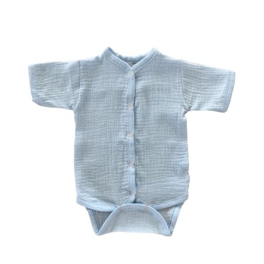 Боди на кнопках с коротким рукавом 74-80 см цвет: голубой М-172