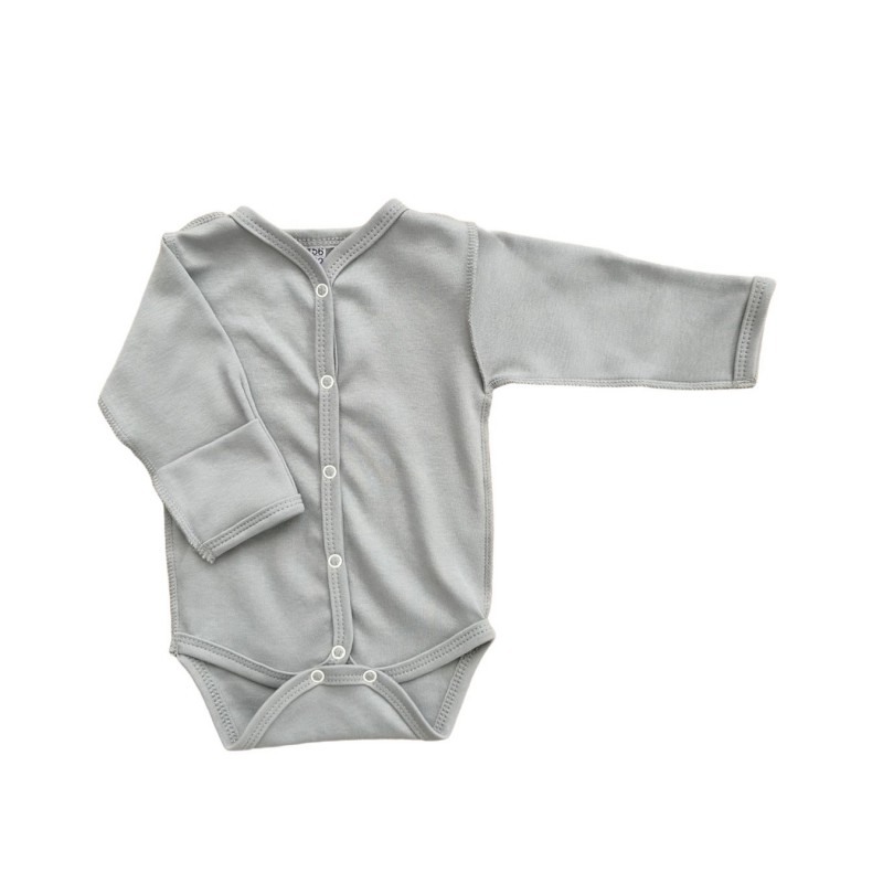 Боди с длинным рукавом на кнопках 56-62 см цвет: серый Т-131/О