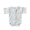 Боди с коротким рукавом на кнопках Newborn 50 см принт: серо-желтые звездочки Т-133