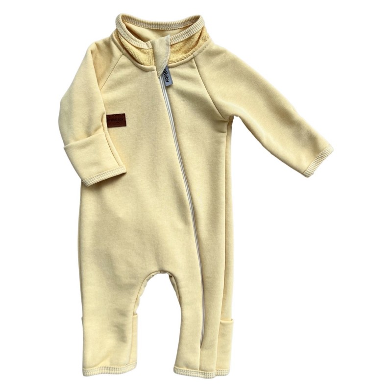 Комбинезон из футера без начеса "Петелька" 68 см цвет: охра В053 Комбинезон из футера без начеса "Петелька" 68 см цвет: охра В053