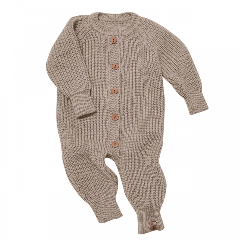 Вязаный шерстяной комбинезон Woolly 56-68 см цвет: теплый-бежевый 990-122 Вязаный шерстяной комбинезон Woolly 56-68 см цвет: теплый-бежевый 990-122