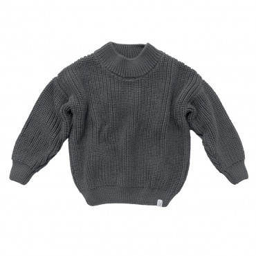 Джемпер вязаный oversize Classic 74-86 см цвет: графит 1000-53