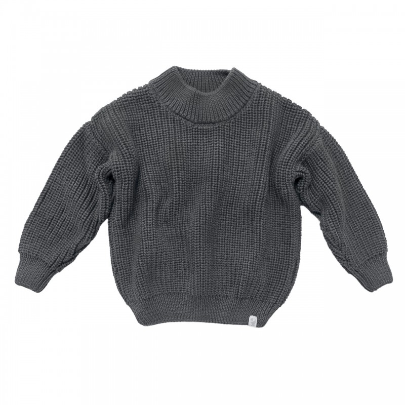 Джемпер вязаный oversize Classic 74-86 см цвет: графит 1000-53