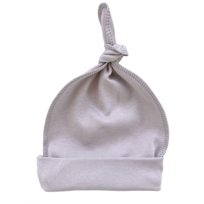 Чепчик однотонный с узелком и швами наружу 0-3 месяца цвет: латте Т-136/О